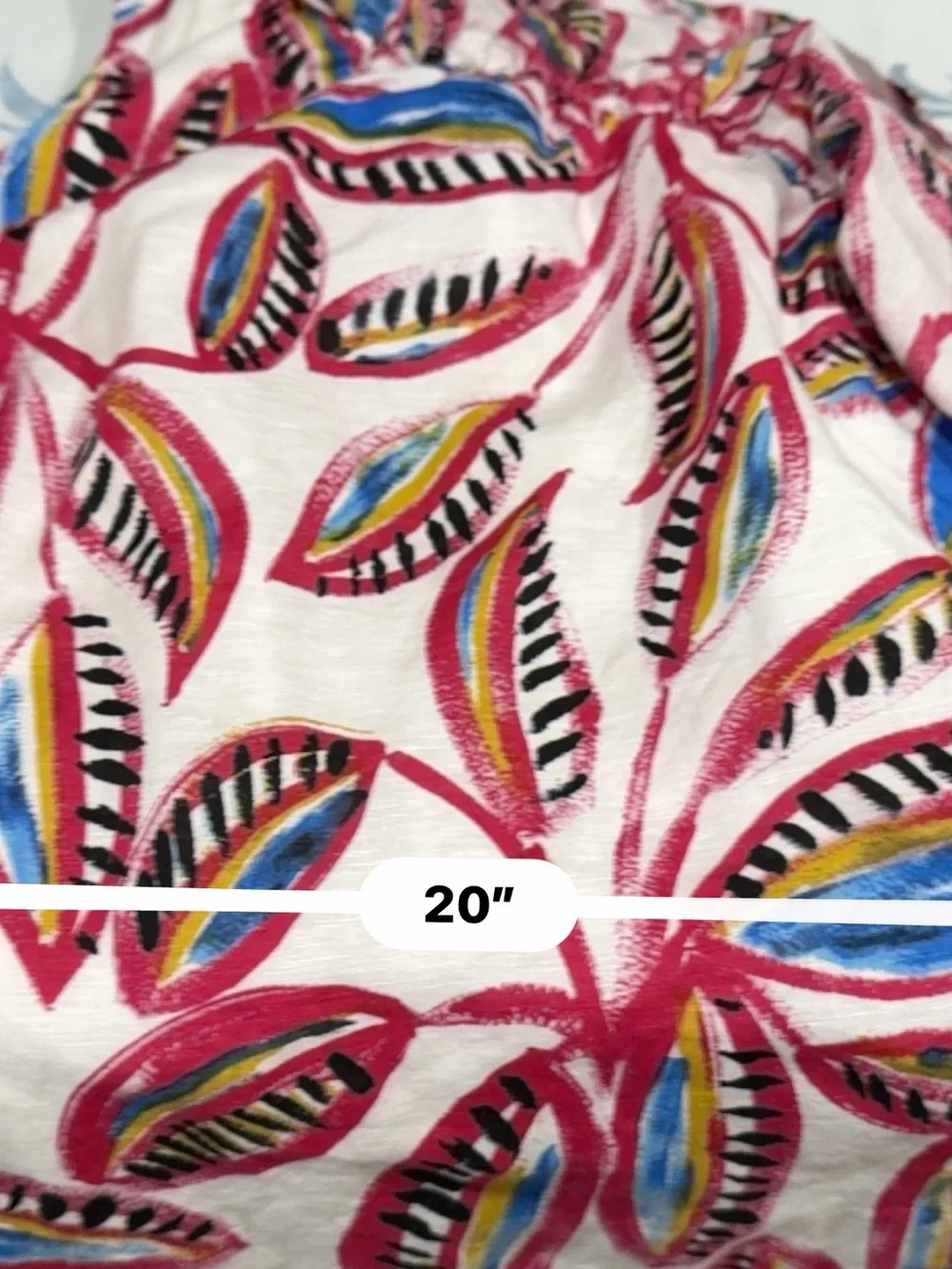 J. Crew One-Shoulder Tropical Leaf Print Dress Pink & Blue | Linen Cotton Blend